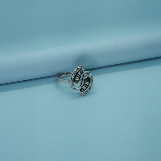 Elegant Twin Loop Zircon Ring