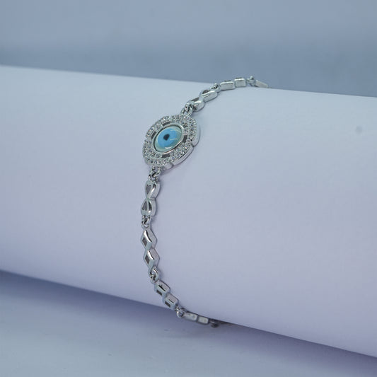 Divine Aura Evil Eye Silver Bracelet