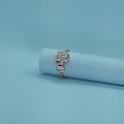 Rose Gold Floral Diamond Ring