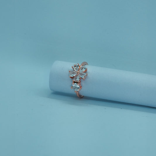 Rose Gold Floral Diamond Ring