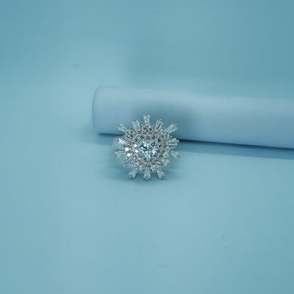 Radiant Heartburst Cocktail Ring
