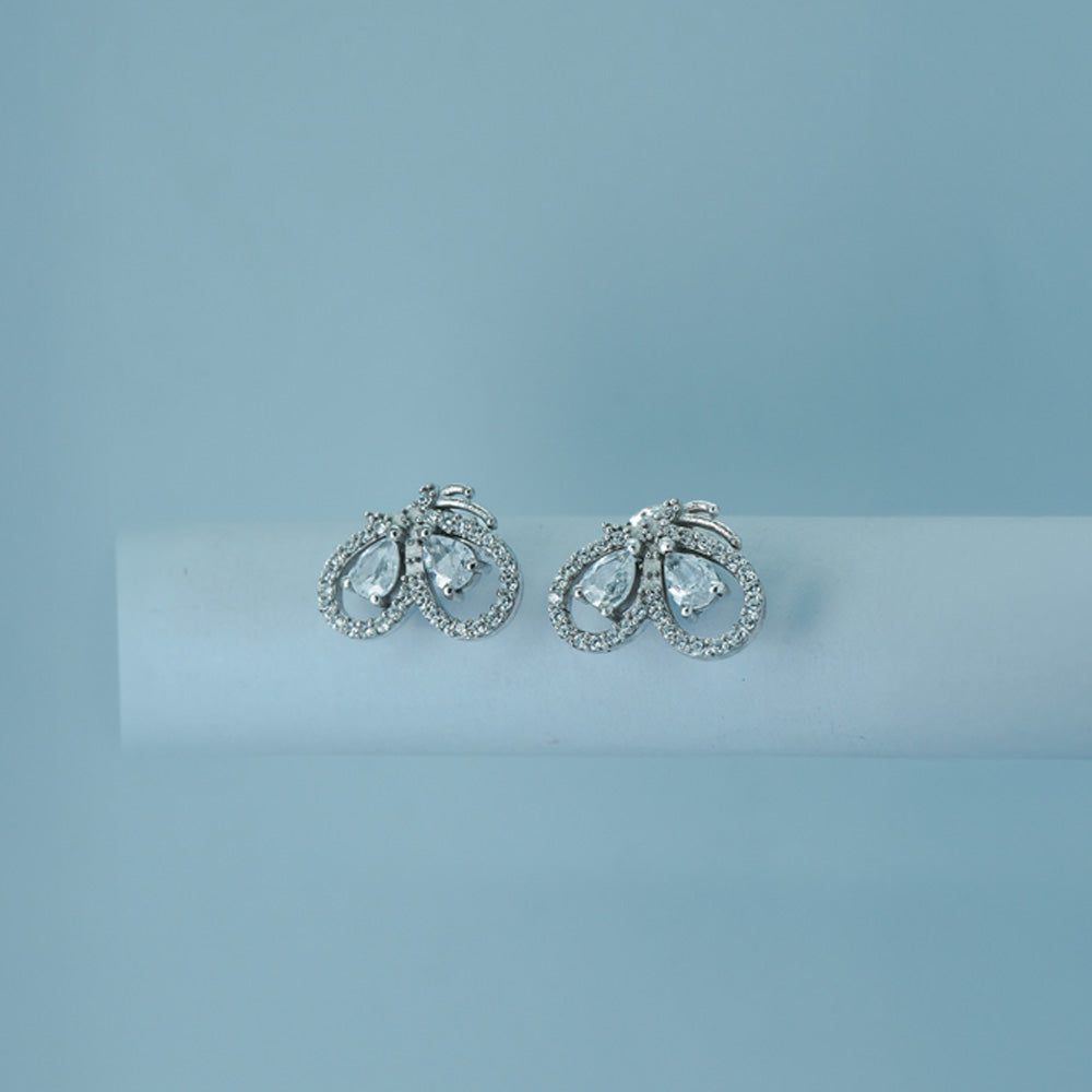 Elegant Butterfly Diamond Stud Earrings