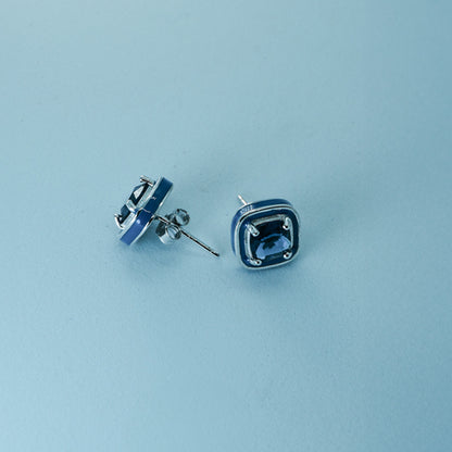 Royal Blue Cushion-Cut Studs