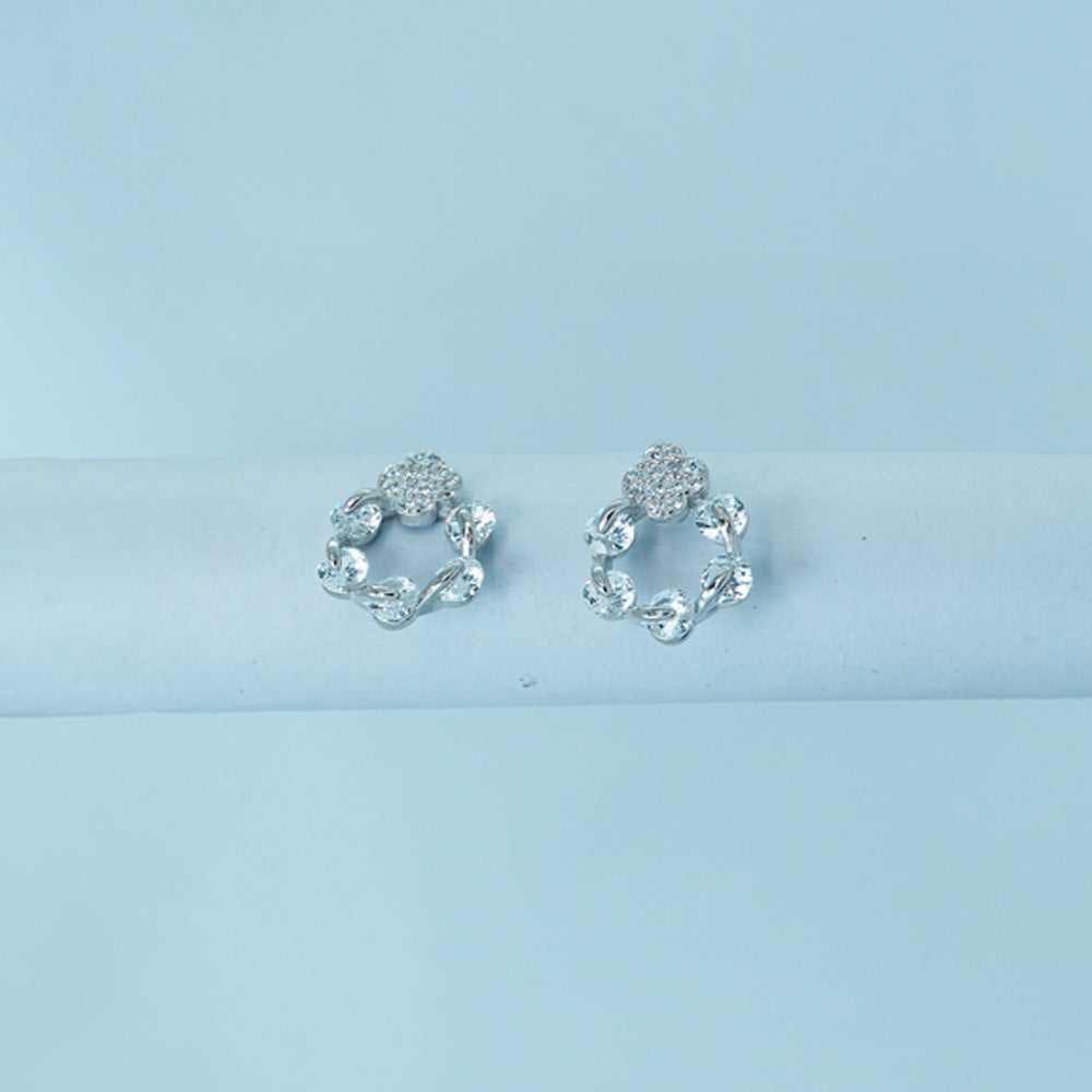 Crystal Bloom Circle Studs