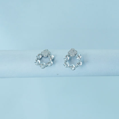 Crystal Bloom Circle Studs
