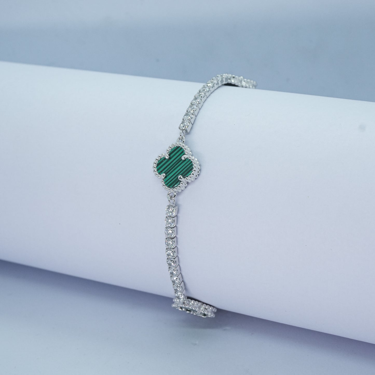 Emerald Clover Charm Bracelet