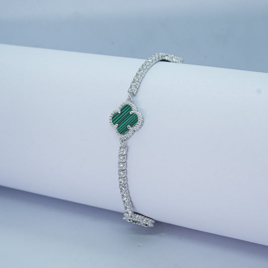 Emerald Clover Charm Bracelet