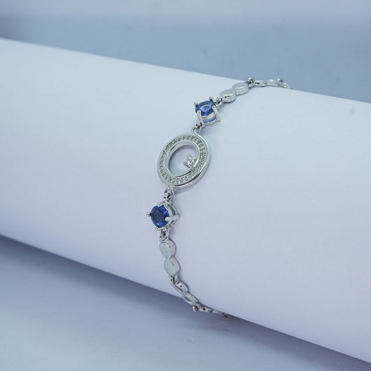 Crystal Orbit Silver Bracelet
