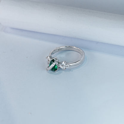 Emerald Elegance Sterling Silver Ring
