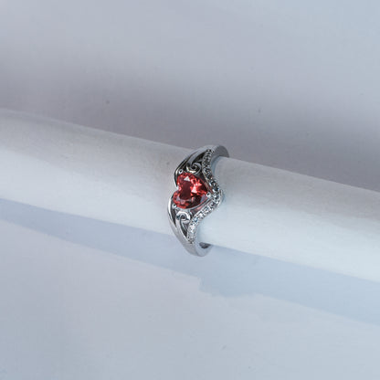 Crimson Heart Romance Ring