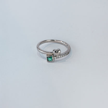 Heart & Emerald Spark Ring