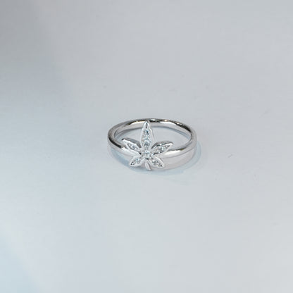 Crystal Leaf Bloom Ring