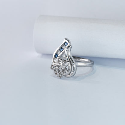 Artistic Bloom & Wave Ring