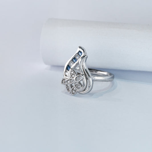 Artistic Bloom & Wave Ring