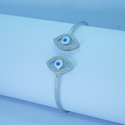 Evil Eye CZ Open Bangle