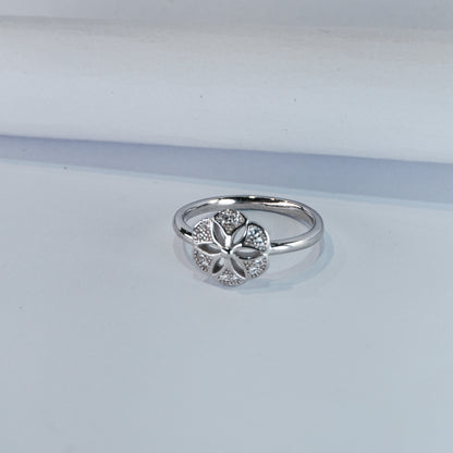 Sparkling Floral Charm Ring