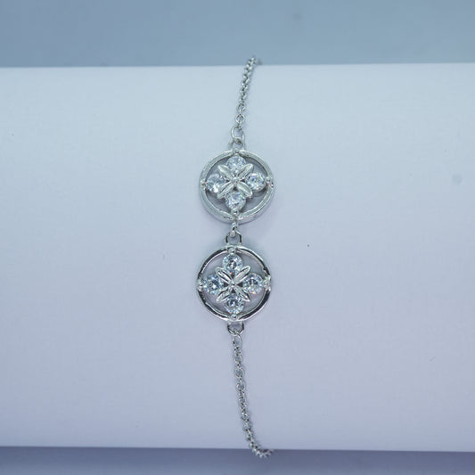 Crystal Beam Silver Bracelet